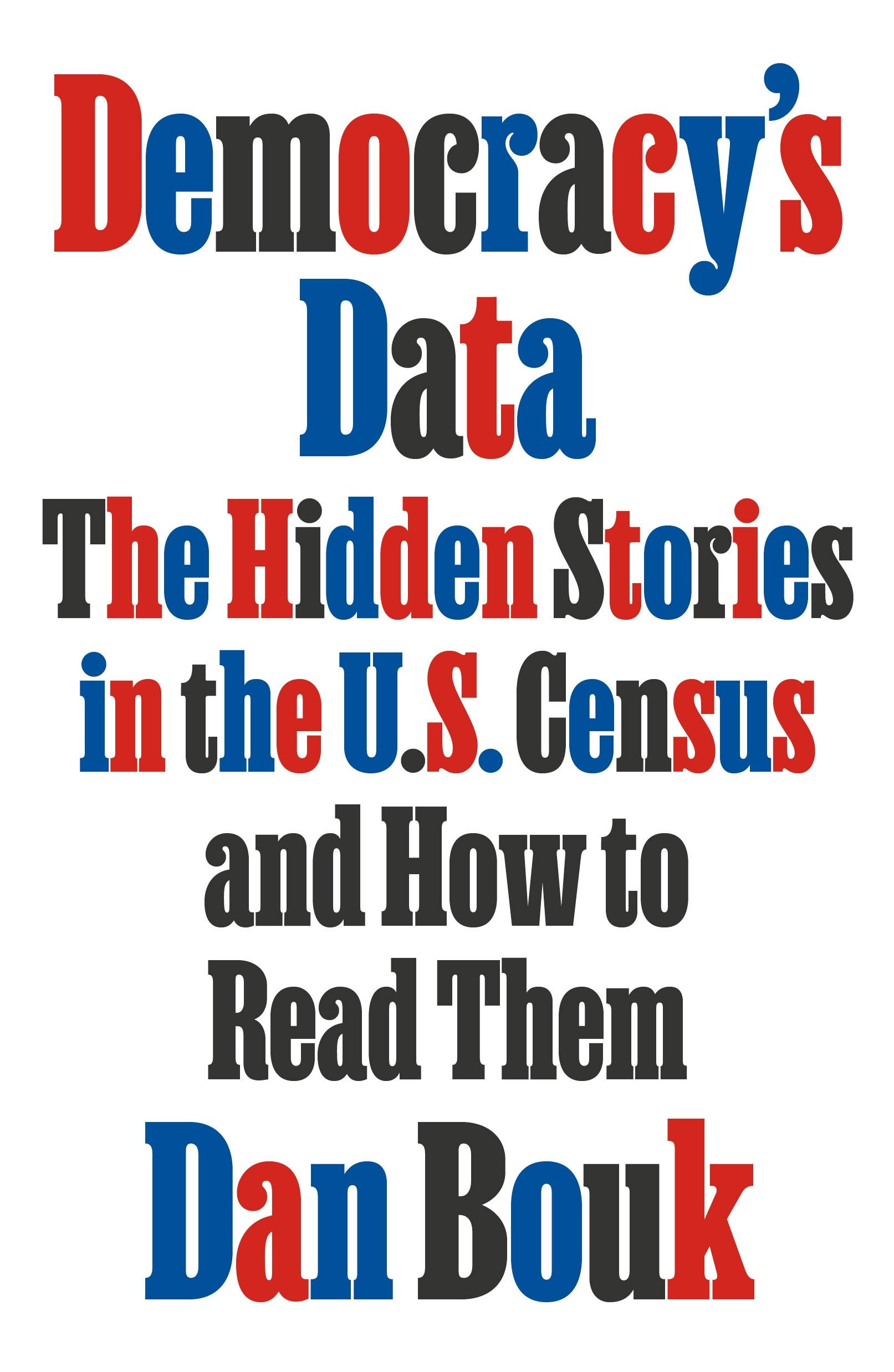 Democracy's Data cover page; text in red blue and black